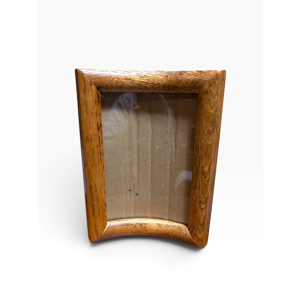 Vintage Curved Oak Wood Picture Frame 4x6 Rustic Cottagecore Minimalist Decor